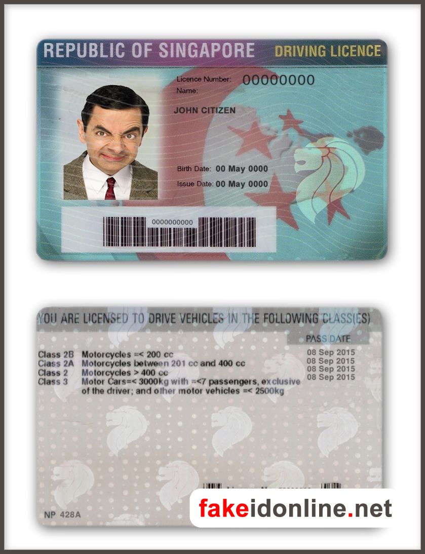 Singapore Driver License PSD Template